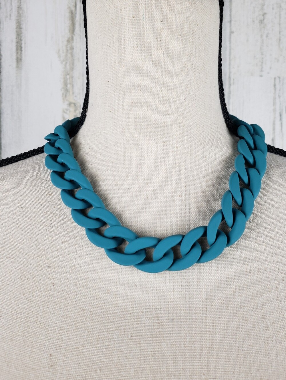 Teal Chunky Link Necklace - Women Jewelry